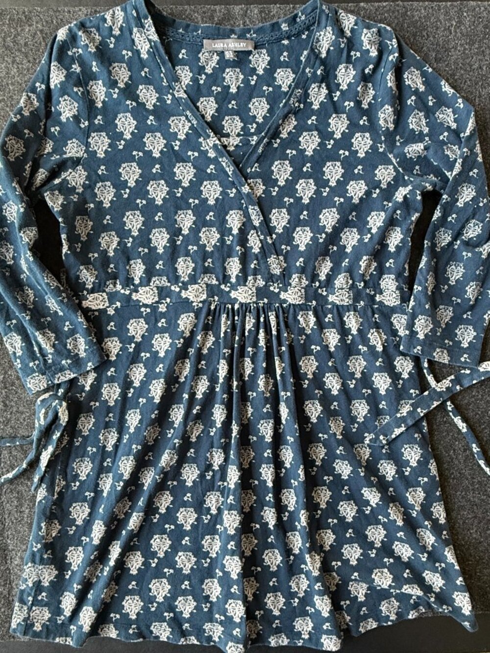 Laura Ashley Navy Owl Print Dress Womens 8